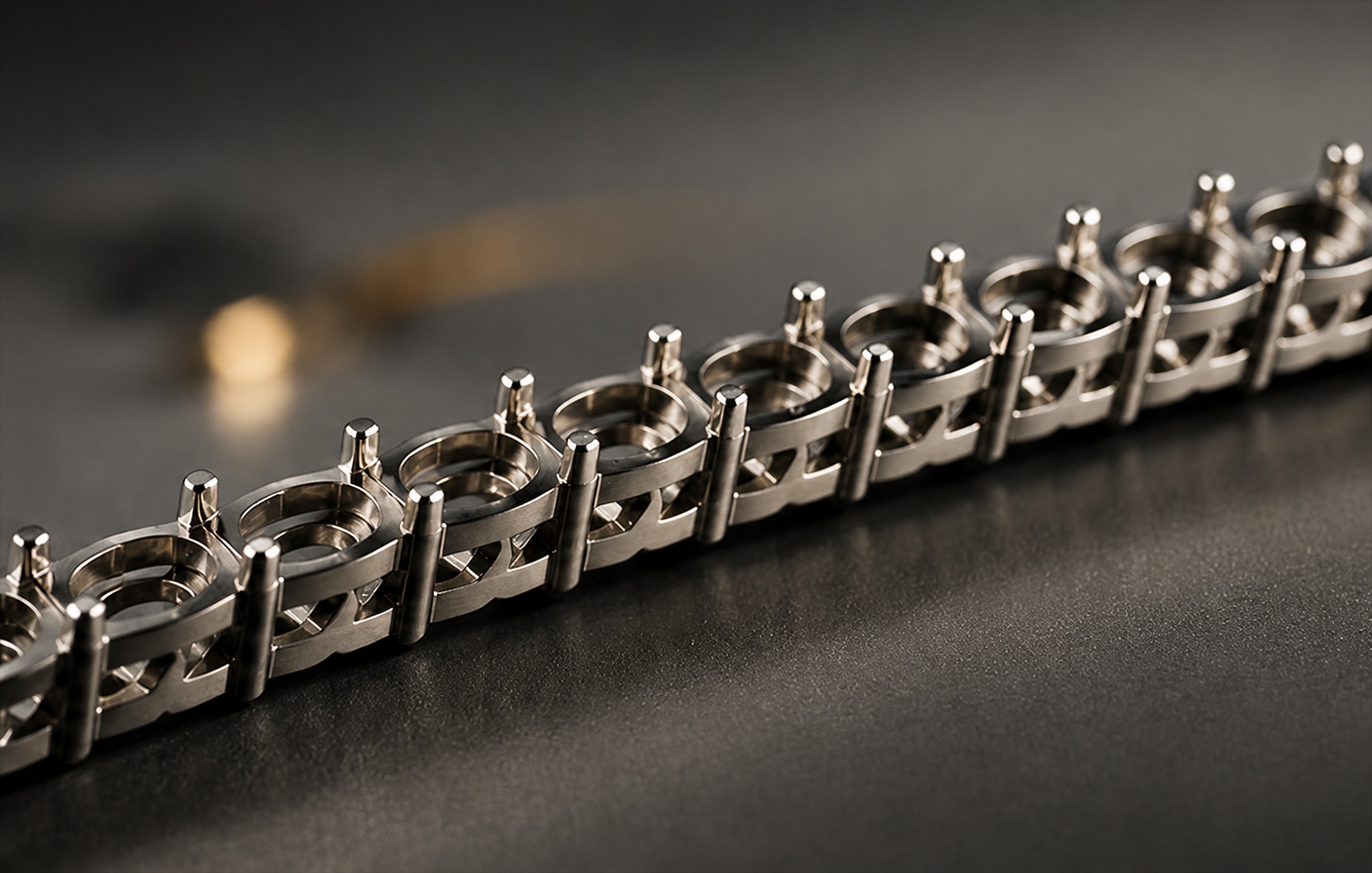 Link assembly detail of a tennis mounting