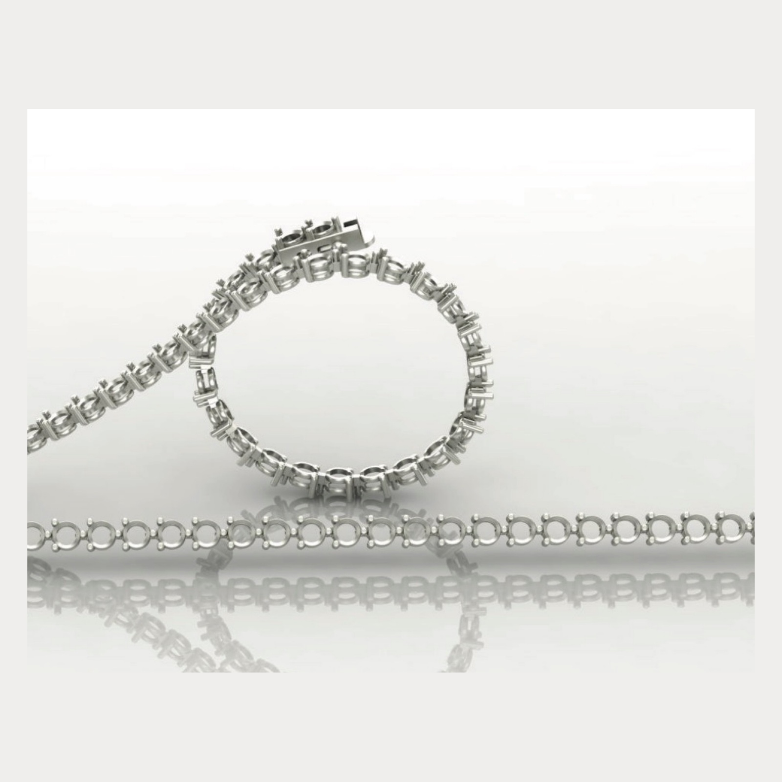 Three-prong bracelet mounting