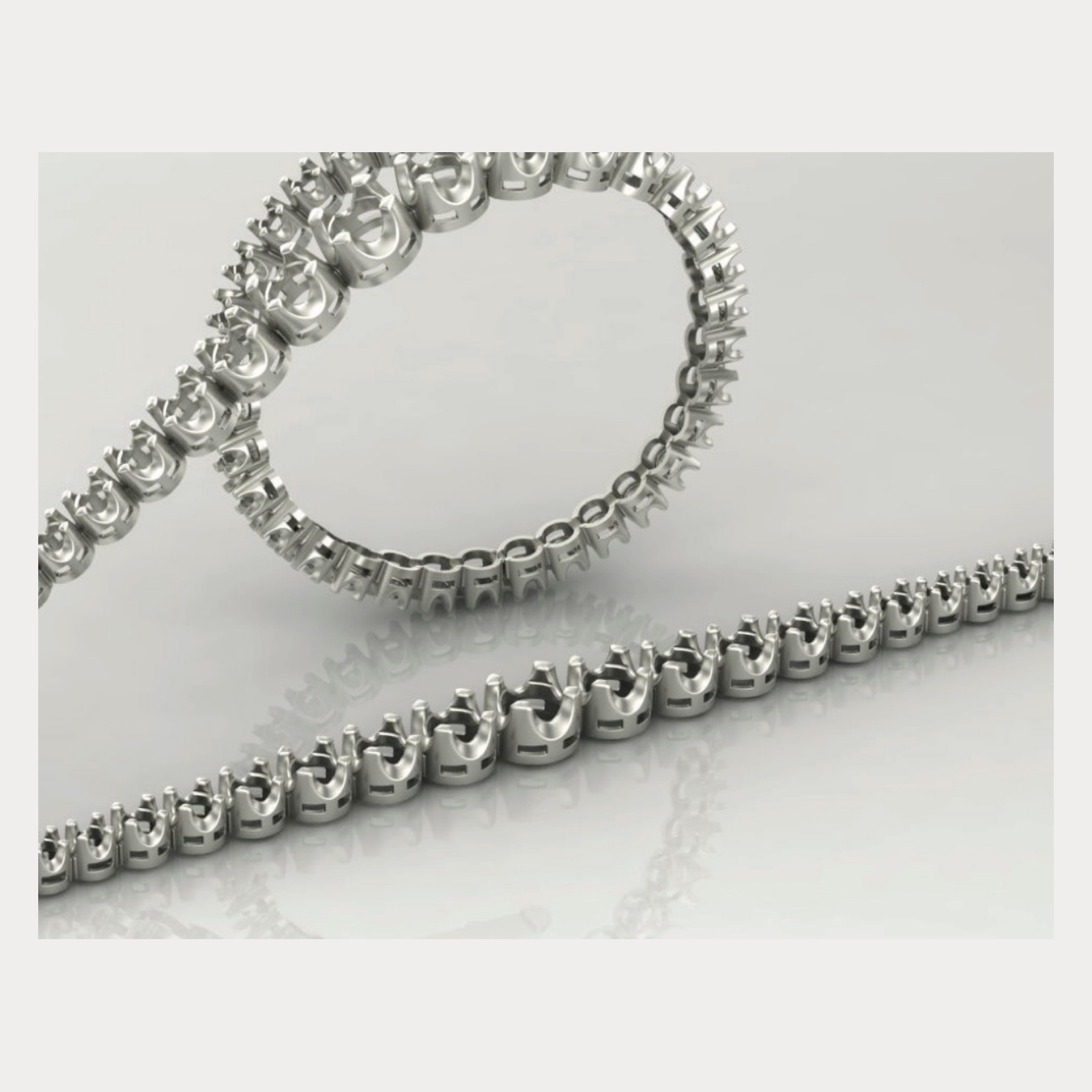 Graduated crown bracelet mounting