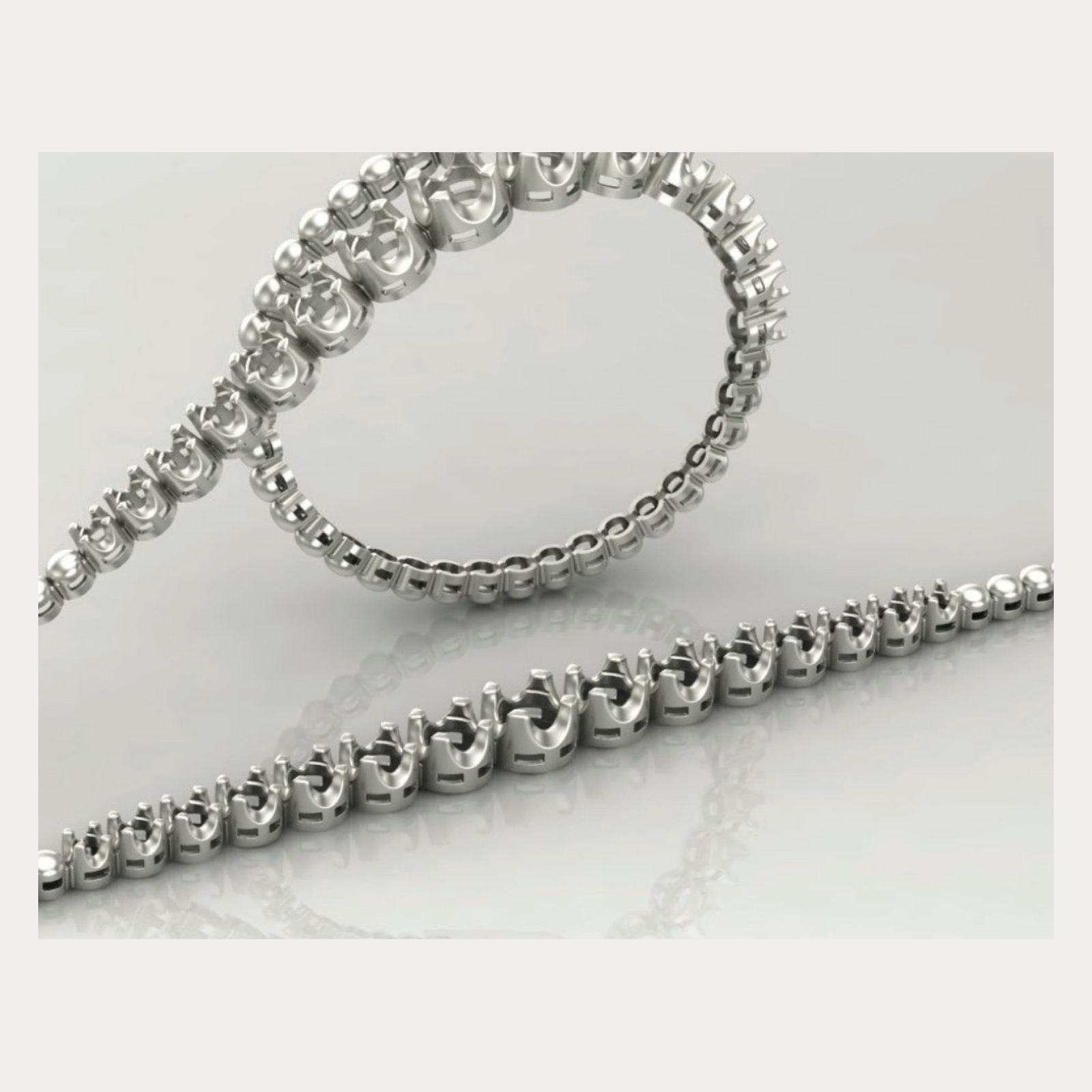 Half graduated crown bracelet mounting