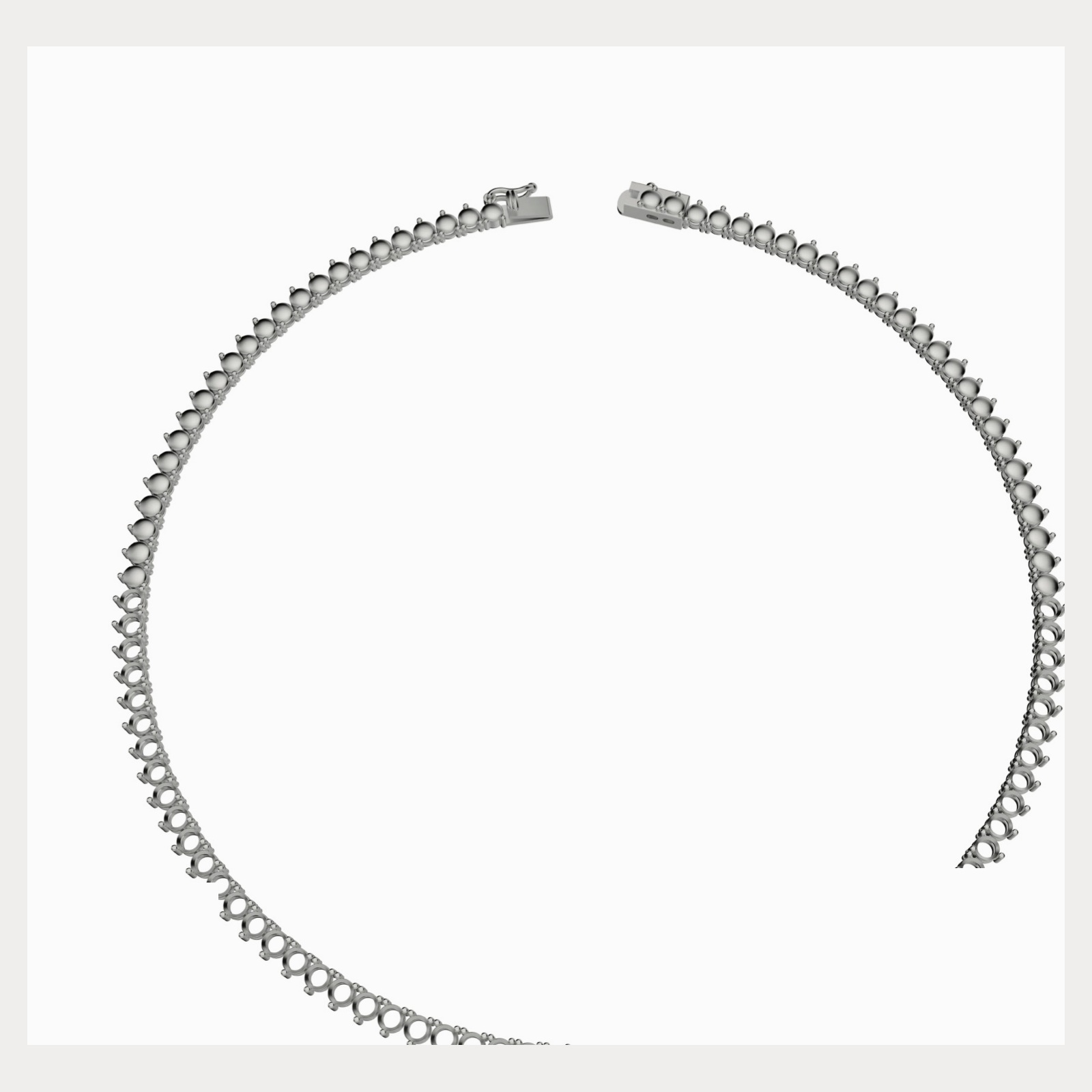 Half three-prong necklace mounting