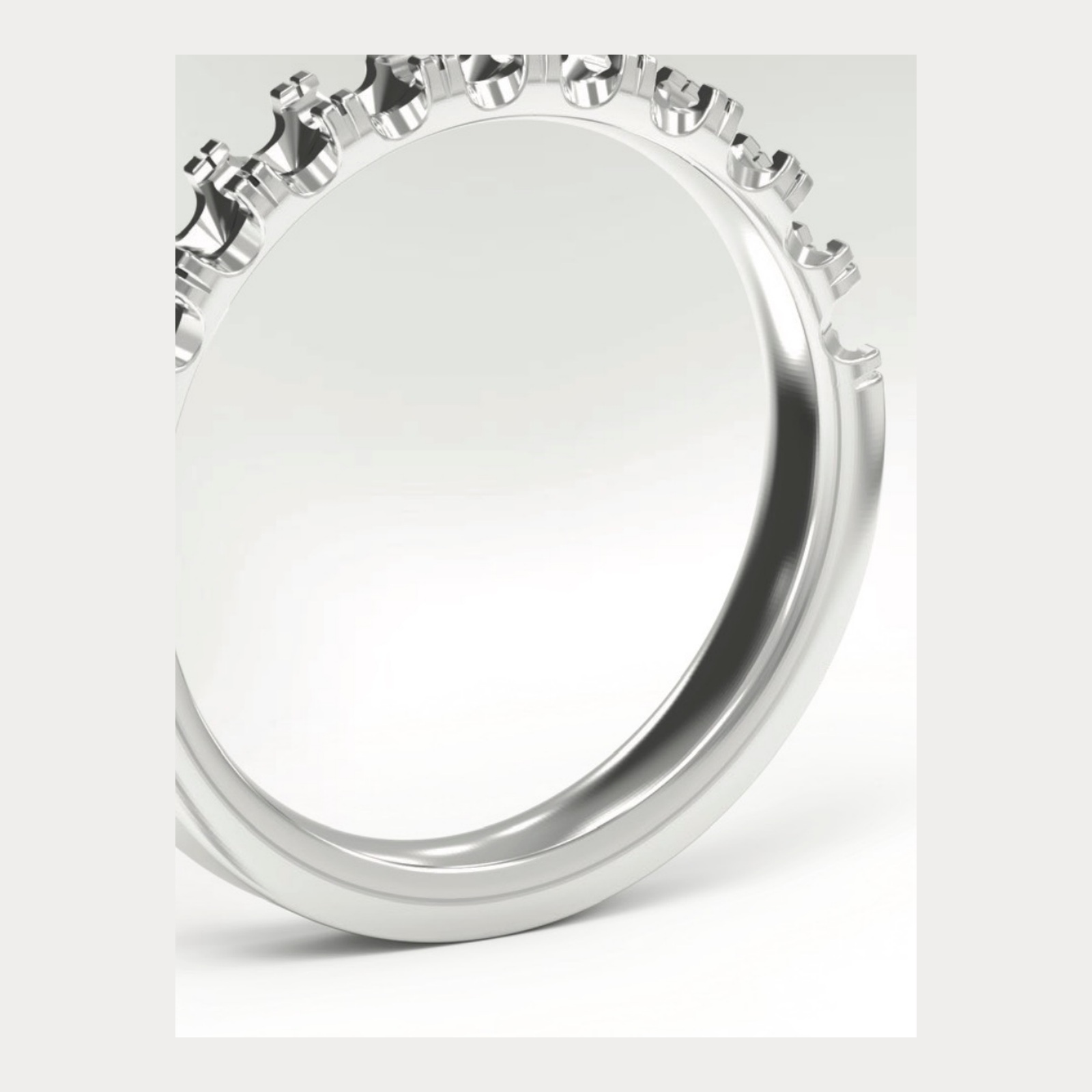 Half pave ring mounting
